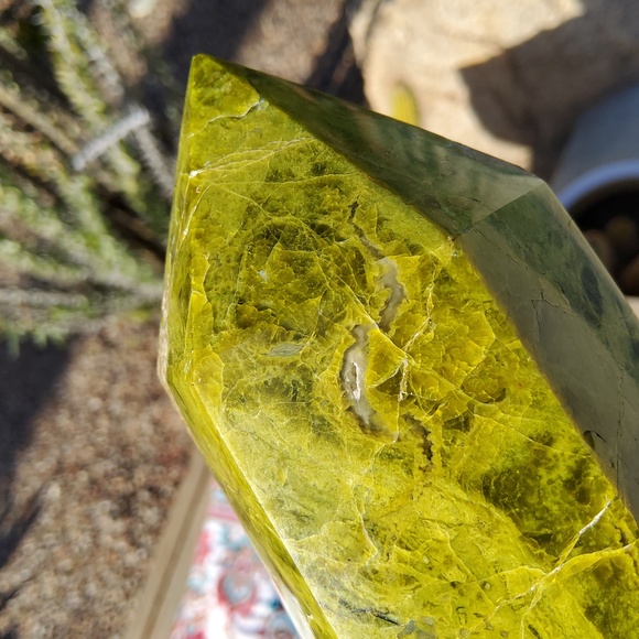 Chunky, Vibrant African Green Opal Obelisk - Picture 10 of 17